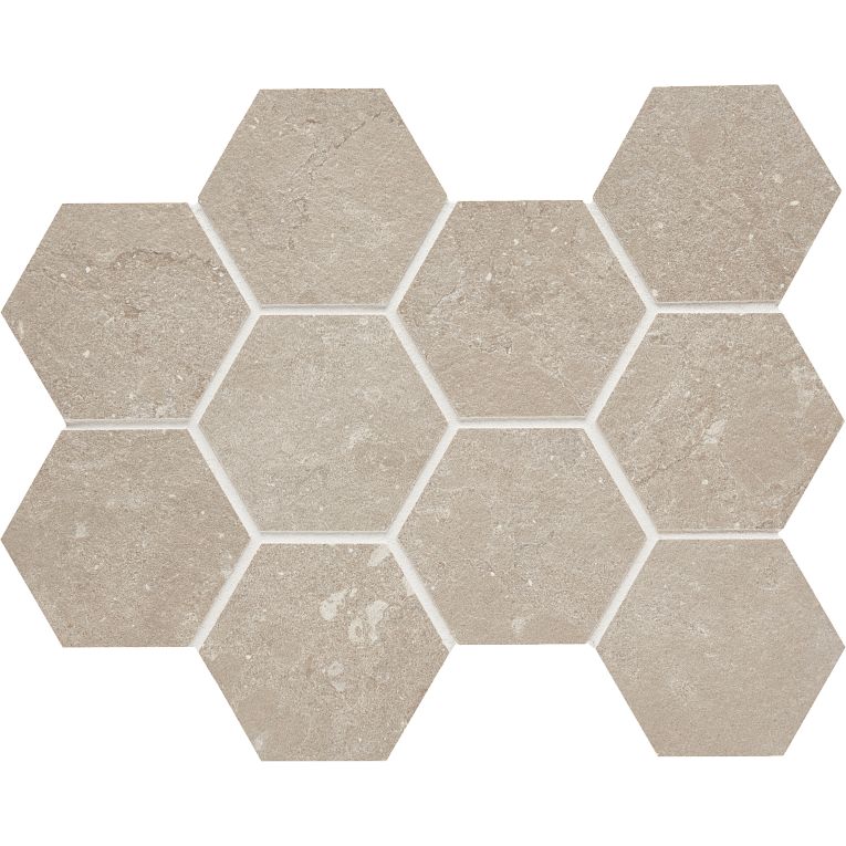 Arizona TileARIZONA TILE Lagos Large Format Porcelain Tile Sand4 Inch Hex MeshARIZONA TILE Lagos Large Format Porcelain Tile