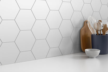 Emser TileEMSER TILE Code White Hex Smooth 6" X 7", Glazed Porcelain/Glazed Ceramic Wall Tile (6.240 SF per box) 6" X 7"EMSER TILE Code White Hex Smooth 6" X 7", Glazed Porcelain/Glazed Ceramic Wall Tile (6.240 SF per box)