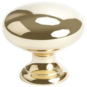 BerensonBerenson 1-1/4" Plymouth Round Knob, Polished Brass Berenson 1-1/4" Plymouth Round Knob, Polished Brass