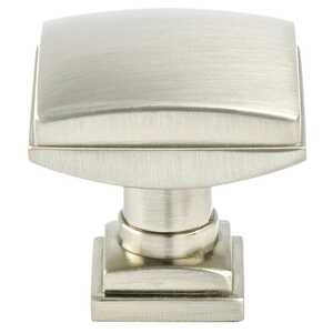 BerensonBerenson 1-1/4" Tailored Traditional Square Knob, Brushed Nickel Berenson 1-1/4" Tailored Traditional Square Knob, Brushed Nickel