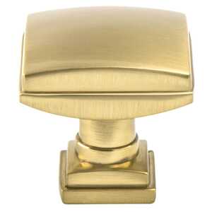 BerensonBerenson 1-1/4" Tailored Traditional Square Knob, Modern Brushed Gold Berenson 1-1/4" Tailored Traditional Square Knob, Modern Brushed Gold