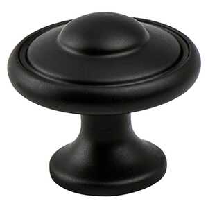 BerensonBerenson 1-3/16" Euro Traditions Round Knob, Matte Black Berenson 1-3/16" Euro Traditions Round Knob, Matte Black