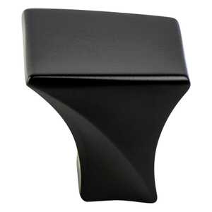 BerensonBerenson 1-3/16" Fluidic Square Knob, Black Berenson 1-3/16" Fluidic Square Knob, Black