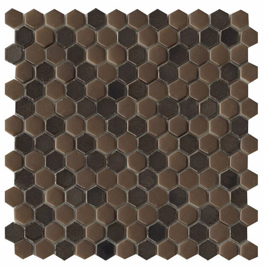 Emser TileEMSER TILE Confetti II Blend Hexagon on Mesh, Glazed Ceramic Bronze12" X 12" Hexagon MosaicEMSER TILE Confetti II Blend Hexagon on Mesh, Glazed Ceramic