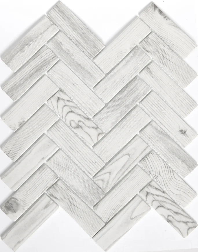 Emser TileEMSER TILE Echo Herringbone on mesh, Glass Mosaic White11" X 13"EMSER TILE Echo Herringbone on mesh, Glass Mosaic