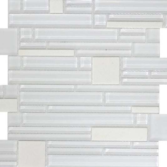 Emser TileEMSER TILE Entity on mesh, Glass & Stone Mosaic Energy12" X 12"EMSER TILE Entity on mesh, Glass & Stone Mosaic