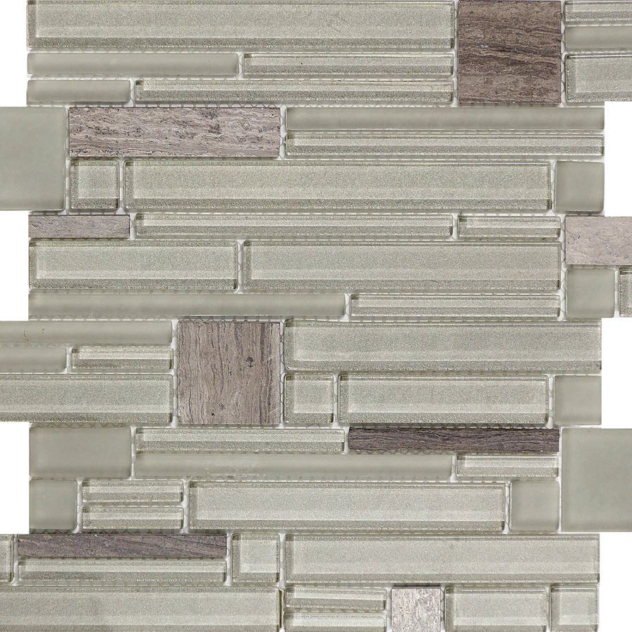 Emser TileEMSER TILE Entity on mesh, Glass & Stone Mosaic Vigor12" X 12"EMSER TILE Entity on mesh, Glass & Stone Mosaic