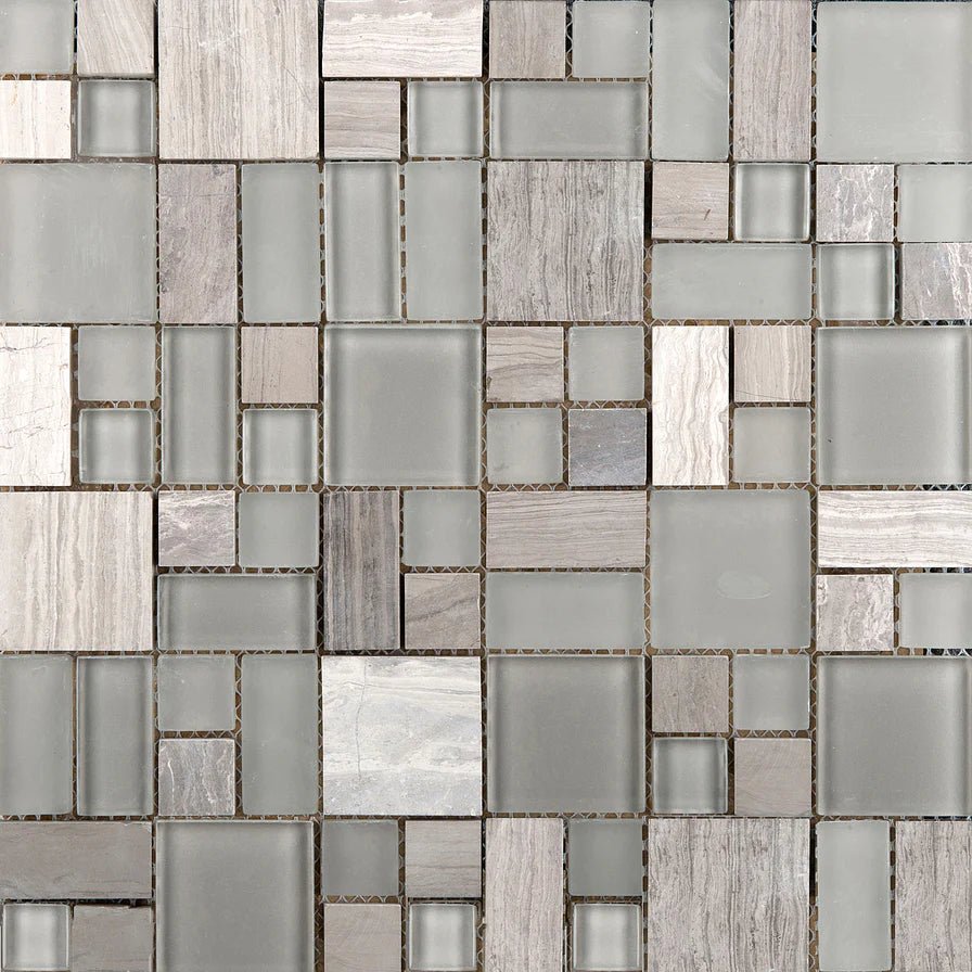 Emser TileEMSER TILE Lucente Gloss + Matte Pattern on 13 X 13 Mesh, Glass Wall Tile & Glass/Stone Blend Mosaic Certosa13" X 13"EMSER TILE Lucente Gloss + Matte Pattern on 13 X 13 Mesh, Glass Wall Tile & Glass/Stone Blend Mosaic