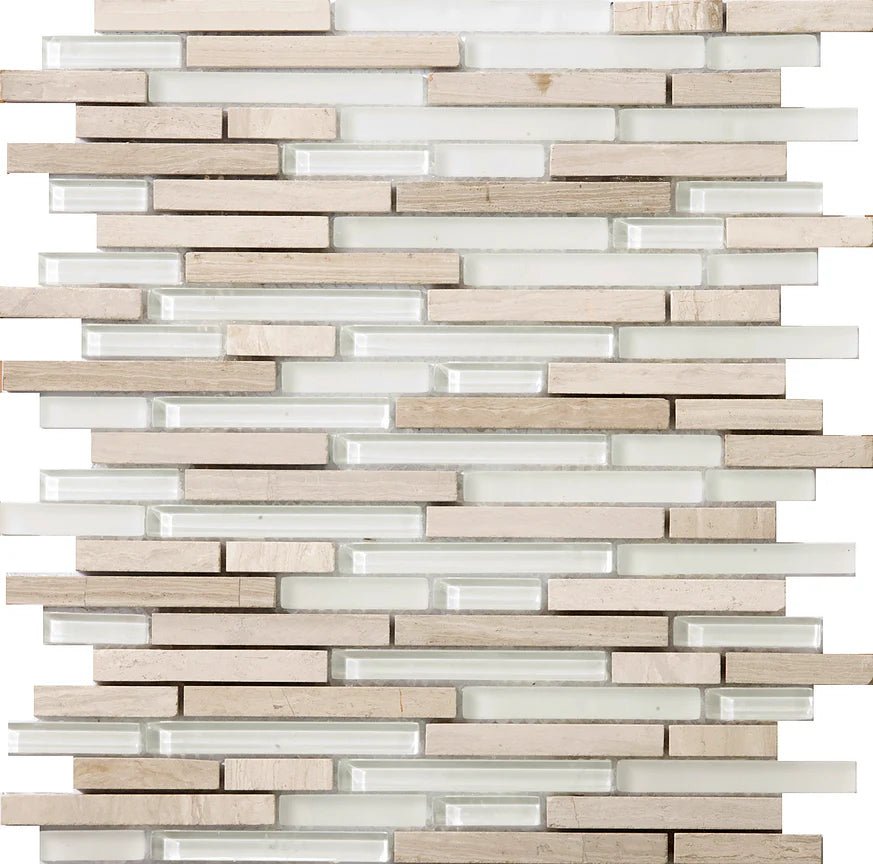 Emser TileEMSER TILE Lucente Linear on 12 X 13 Mesh, Glass Wall Tile & Glass/Stone Blend Mosaic Andrea12" X 13"EMSER TILE Lucente Linear on 12 X 13 Mesh, Glass Wall Tile & Glass/Stone Blend Mosaic