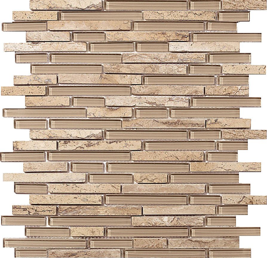 Emser TileEMSER TILE Lucente Linear on 12 X 13 Mesh, Glass Wall Tile & Glass/Stone Blend Mosaic Regale12" X 13"EMSER TILE Lucente Linear on 12 X 13 Mesh, Glass Wall Tile & Glass/Stone Blend Mosaic