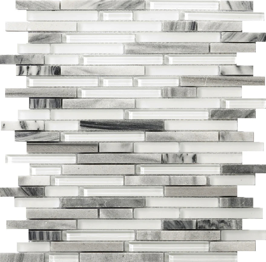 Emser TileEMSER TILE Lucente Linear on 12 X 13 Mesh, Glass Wall Tile & Glass/Stone Blend Mosaic Grazia12" X 13"EMSER TILE Lucente Linear on 12 X 13 Mesh, Glass Wall Tile & Glass/Stone Blend Mosaic