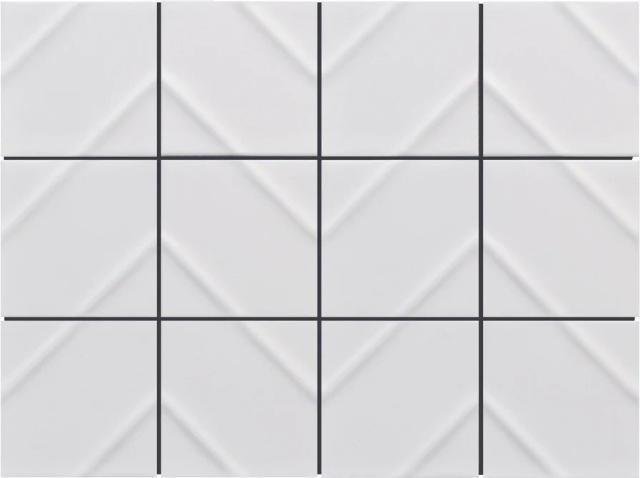 Emser TileEMSER TILE Kumito Chevron on Mesh, Glazed Ceramic White12" X 16"EMSER TILE Kumito Chevron on Mesh, Glazed Ceramic