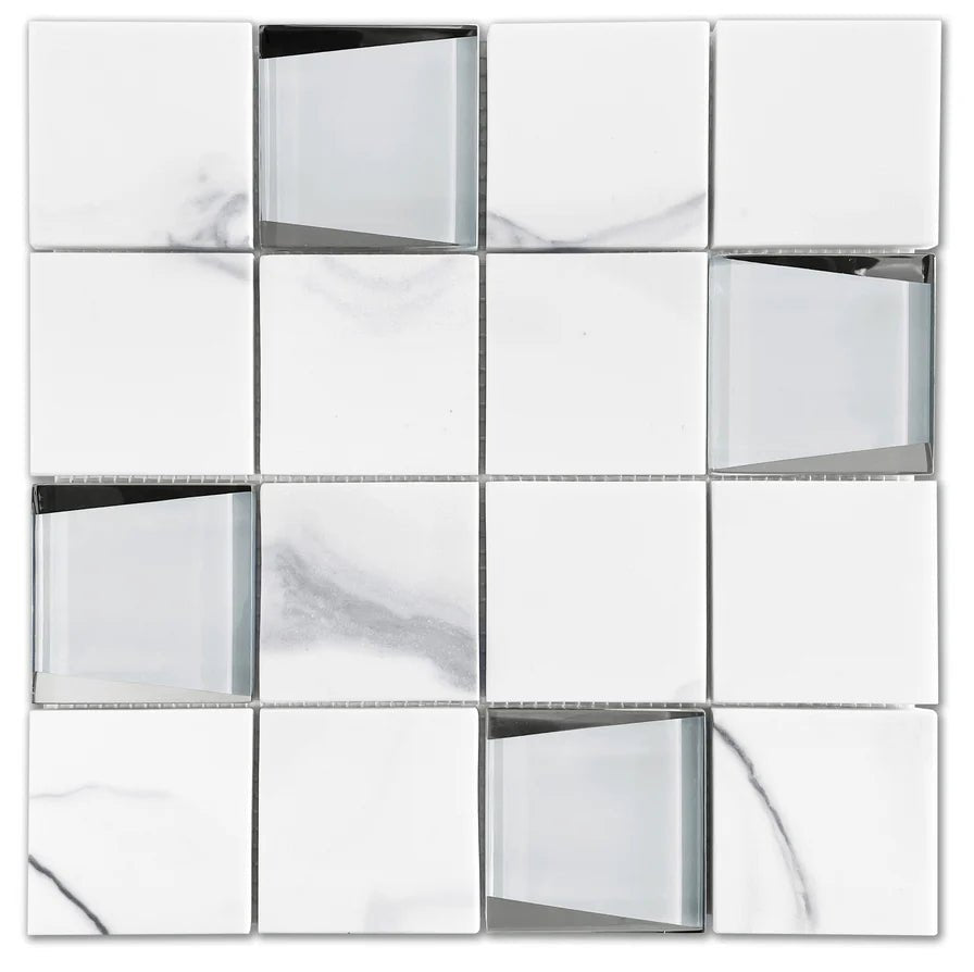 Emser TileEMSER TILE L'amour on Mesh, Glazed Ceramic White12" X 12"3"X3"EMSER TILE L'amour on Mesh, Glazed Ceramic