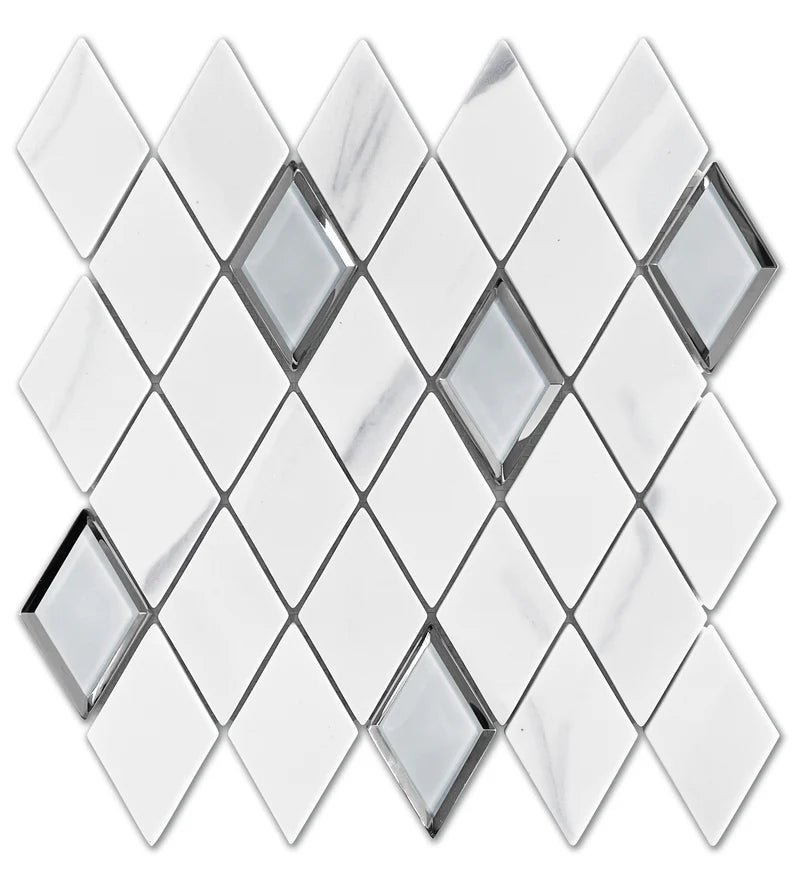 Emser TileEMSER TILE L'amour on Mesh, Glazed Ceramic White12" X 12"DiamondEMSER TILE L'amour on Mesh, Glazed Ceramic