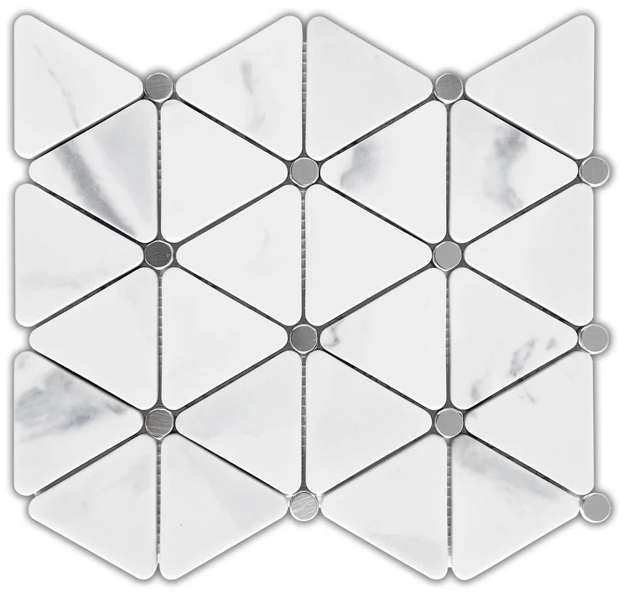 Emser TileEMSER TILE L'amour Triad on Mesh, Glazed Ceramic White10" X 11"EMSER TILE L'amour Triad on Mesh, Glazed Ceramic