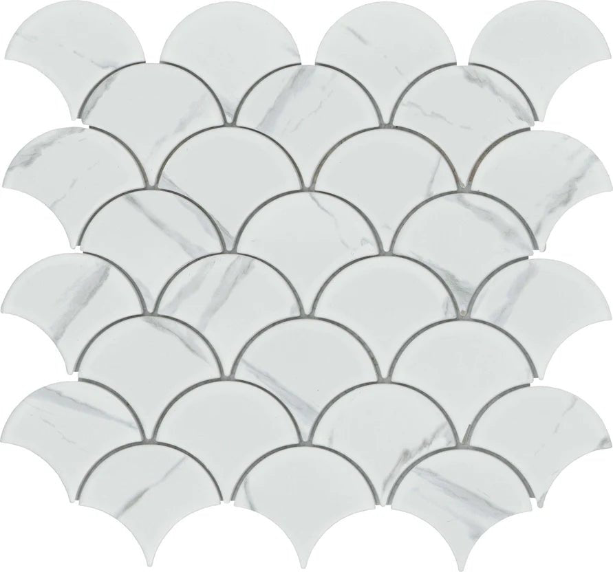 Emser TileEMSER TILE Elegan Shell on mesh, Glazed Porcelain CalacataShell MosaicEMSER TILE Elegan Shell on mesh, Glazed Porcelain