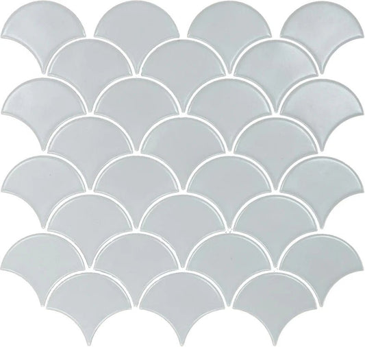 Emser TileEMSER TILE Impact Fan on Mesh, Glazed Porcelain Gray11" X 12"EMSER TILE Impact Fan on Mesh, Glazed Porcelain