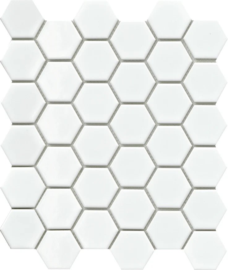 Emser TileEMSER TILE Influence 2" Hex on Mesh, Glazed Porcelain White10" X 11"EMSER TILE Influence 2" Hex on Mesh, Glazed Porcelain