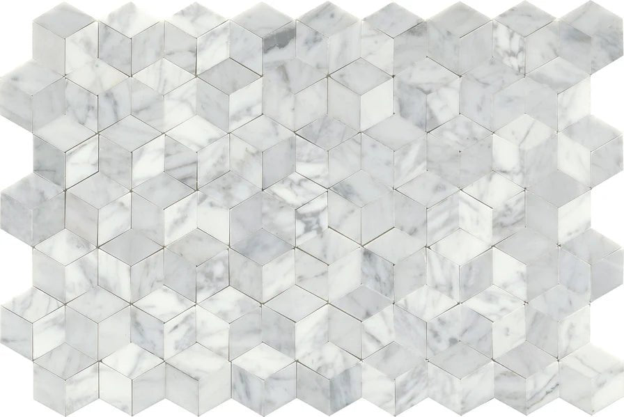 Emser TileEMSER TILE Link On Mesh, Groutless Stone Mosaic White Cube12" X 18"EMSER TILE Link On Mesh, Groutless Stone Mosaic