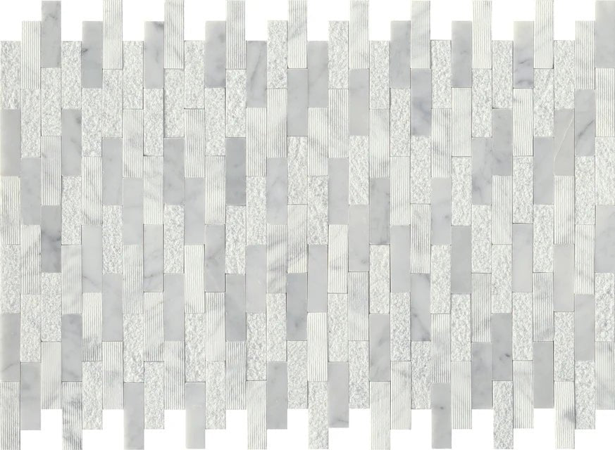 Emser TileEMSER TILE Link On Mesh, Groutless Stone Mosaic White Linear12" X 18"EMSER TILE Link On Mesh, Groutless Stone Mosaic