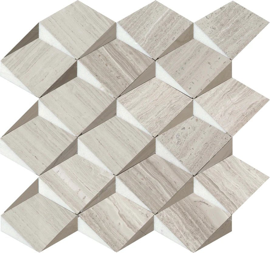 Emser TileEMSER TILE Bizou Crest on Mesh, Groutless Marble Mosaic Cream/White13" x 13"EMSER TILE Bizou Crest on Mesh, Groutless Marble Mosaic