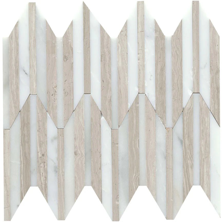 Emser TileEMSER TILE Bizou Peak on Mesh, Groutless Marble Mosaic White/Cream10" X 12"EMSER TILE Bizou Peak on Mesh, Groutless Marble Mosaic