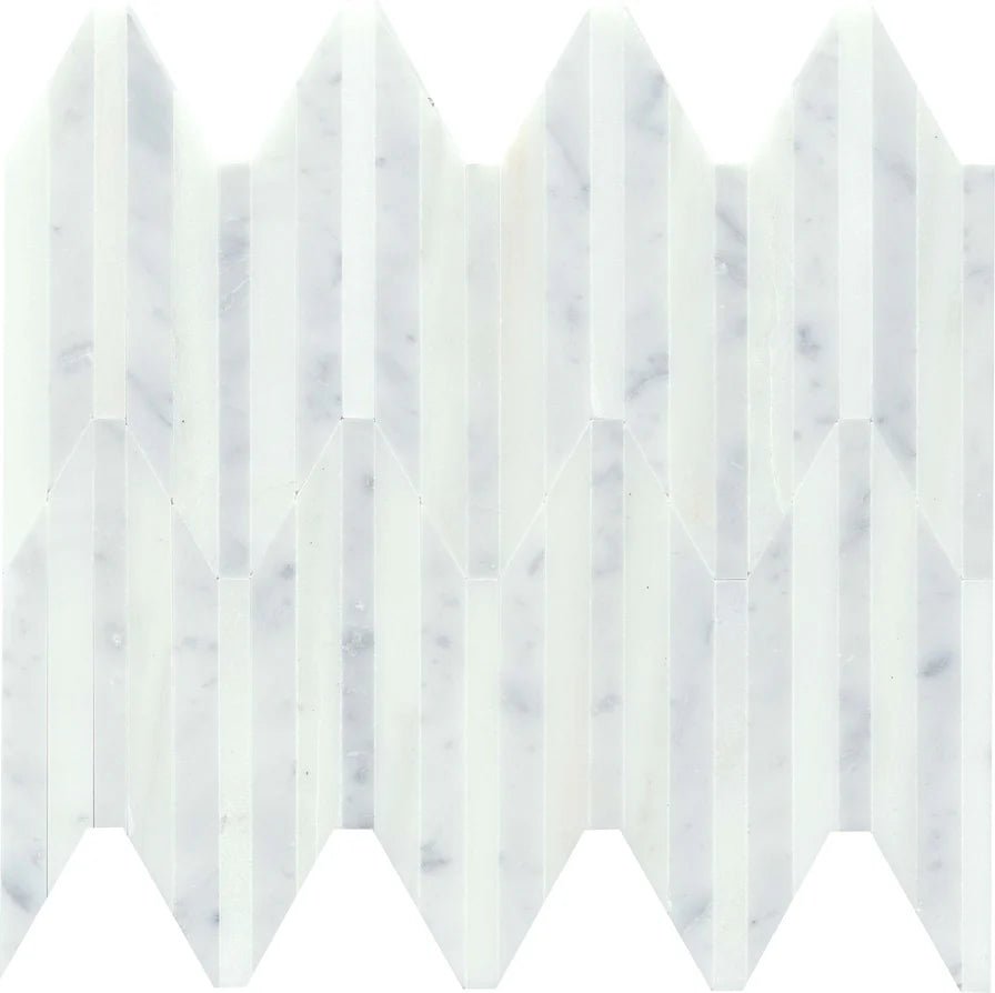 Emser TileEMSER TILE Bizou Peak on Mesh, Groutless Marble Mosaic White/White10" X 12"EMSER TILE Bizou Peak on Mesh, Groutless Marble Mosaic