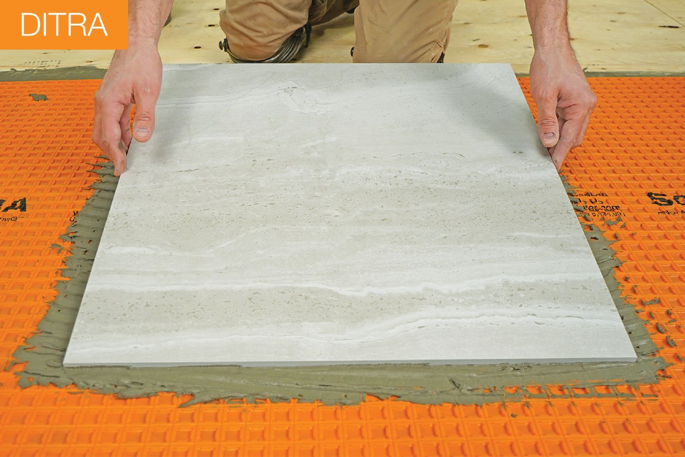 SCHLUTER SYSTEMSSchluter®-DITRA & DITRA-XL Uncoupling and waterproofing membrane 3.5 mm (1/8")5 m² (54 ft²)Schluter®-DITRA & DITRA-XL Uncoupling and waterproofing membrane