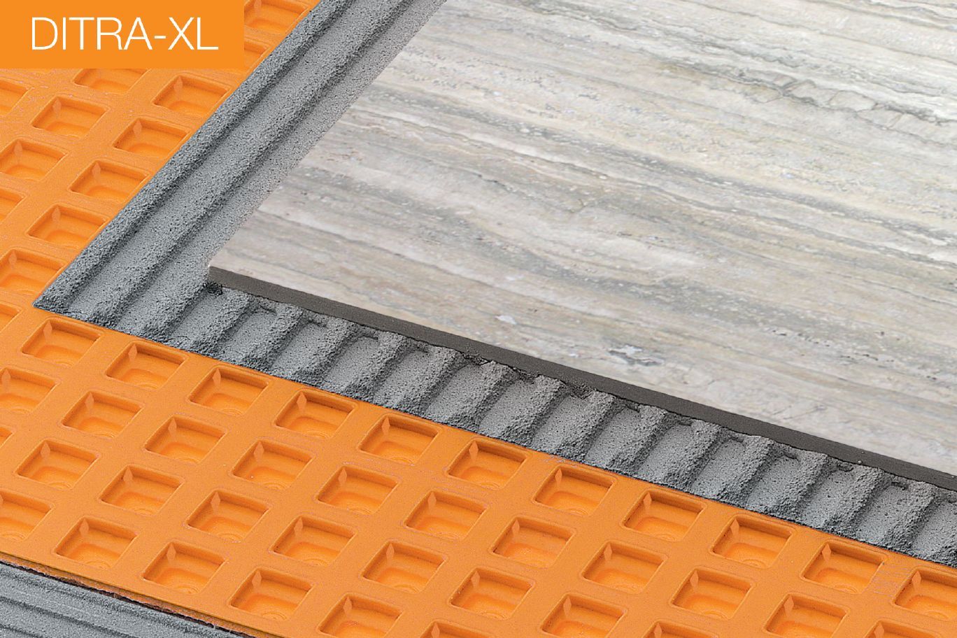 SCHLUTER SYSTEMSSchluter®-DITRA & DITRA-XL Uncoupling and waterproofing membrane 3.5 mm (1/8")5 m² (54 ft²)Schluter®-DITRA & DITRA-XL Uncoupling and waterproofing membrane