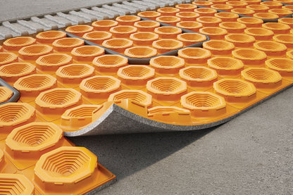 SCHLUTER SYSTEMSSchluter®-DITRA-HEAT-DUO-PS Peel & stick uncoupling membrane with sound control and thermal break 8 mm (5/16")0.78 m² (8.4 ft²)Schluter®-DITRA-HEAT-DUO-PS Peel & stick uncoupling membrane with sound control and thermal break