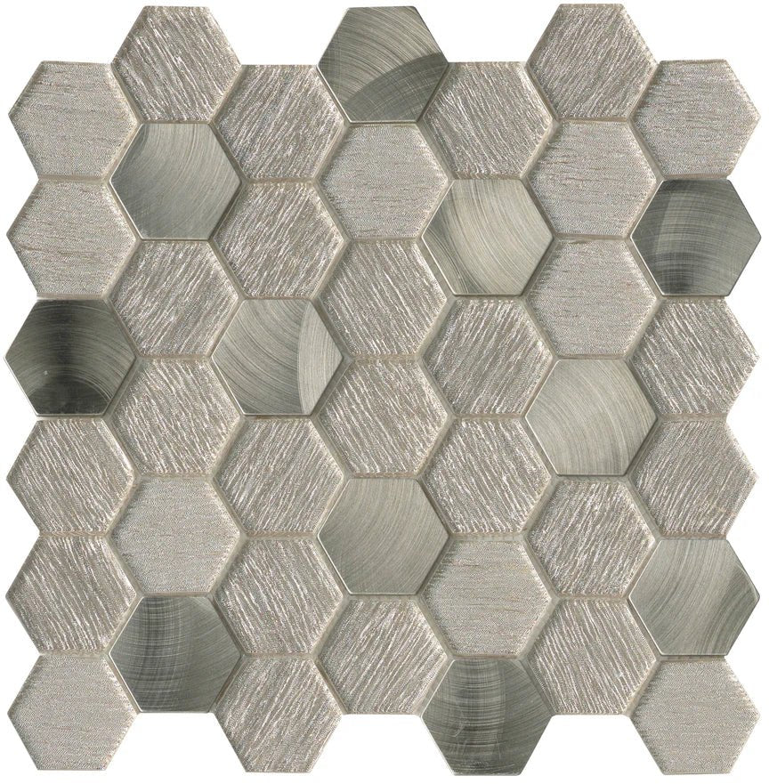 Emser TileEMSER TILE Glitz 2" on mesh, Glass and Metal Mix Mosaic Joy12" X 12"EMSER TILE Glitz 2" on mesh, Glass and Metal Mix Mosaic