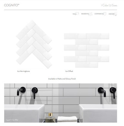 Emser TileCOGNITO - Emser Tile Ice Matte2" x 8" Offset MosaicCOGNITO - Emser Tile