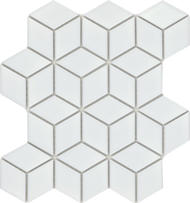 Emser TileINFLUENCE - Emser Tile White10" x 12" Cube MosaicINFLUENCE - Emser Tile