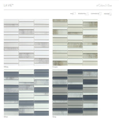 Emser TileLA VIE - Emser Tile Gray12" X 12" Mosaic MeshLA VIE - Emser Tile