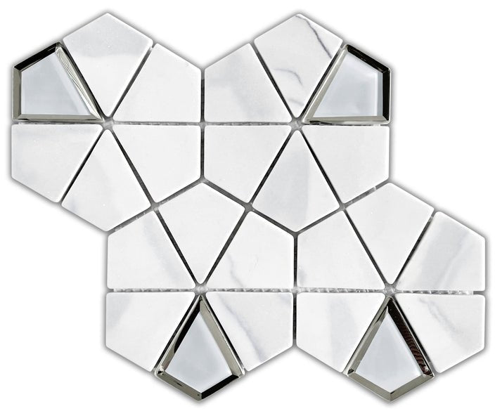 Emser TileL'AMOUR - Emser Tile White Kaleidoscope12" x 12" Mosaic MeshL'AMOUR - Emser Tile