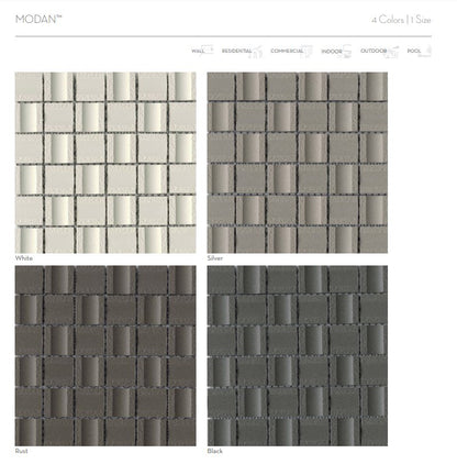 Emser TileMODAN - Emser Tile Black2" X 2" Mesh MosaicMODAN - Emser Tile