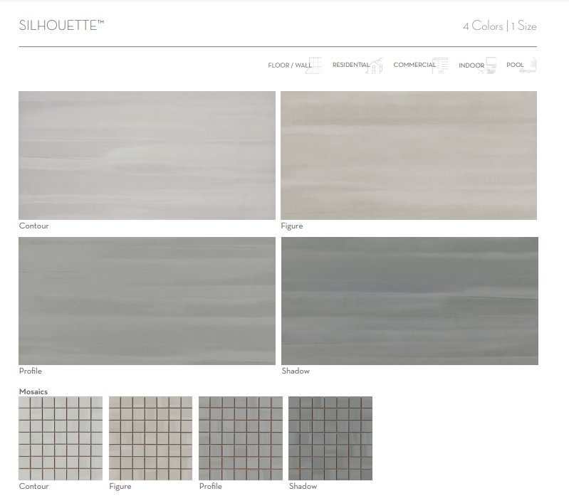 Emser TileSILHOUETTE - Emser Tile Contour2" x 2" MosaicSILHOUETTE - Emser Tile