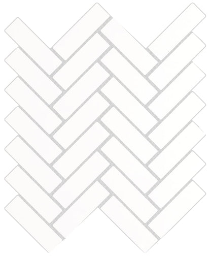 Emser TileSTYLE II - Emser Tile PURE WHITE POLISHED HERRINGBONE MOSAIC12" x 12"STYLE II - Emser Tile