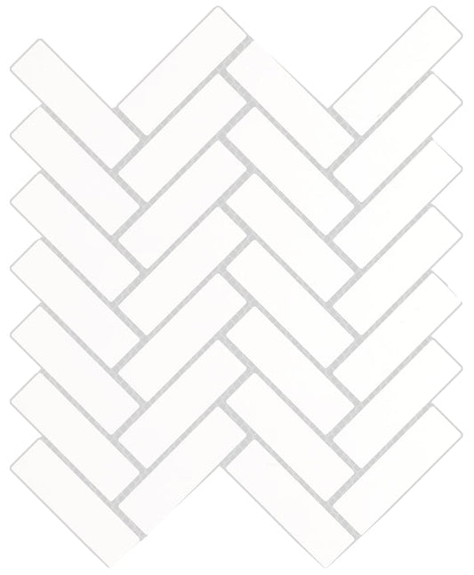 Emser TileSTYLE II - Emser Tile PURE WHITE POLISHED HERRINGBONE MOSAIC12" x 12"STYLE II - Emser Tile