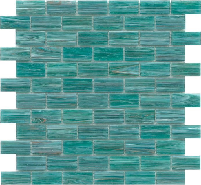 Emser TileSWIRL - Emser Tile Teal1" x 2" Offset MosaicSWIRL - Emser Tile