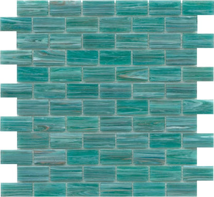 Emser TileSWIRL - Emser Tile Teal1" x 2" Offset MosaicSWIRL - Emser Tile