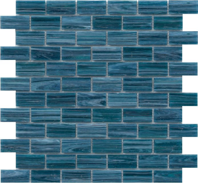 Emser TileSWIRL - GLASS MOSAIC - 1" by 1" mosaic Ocean1 X 2 OffsetSWIRL - GLASS MOSAIC - 1" by 1" mosaic