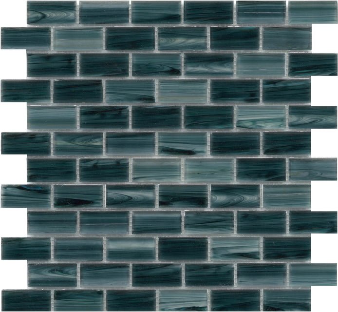 Emser TileSWIRL - GLASS MOSAIC - 1" by 1" mosaic Lake1 X 2 OffsetSWIRL - GLASS MOSAIC - 1" by 1" mosaic