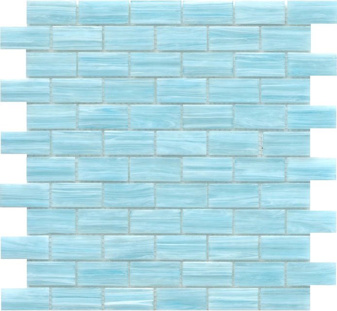 Emser TileSWIRL - GLASS MOSAIC - 1" by 1" mosaic Sky1 X 2 OffsetSWIRL - GLASS MOSAIC - 1" by 1" mosaic