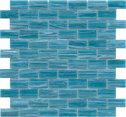 Emser TileSWIRL - GLASS MOSAIC - 1" by 1" mosaic Aqua1 X 2 OffsetSWIRL - GLASS MOSAIC - 1" by 1" mosaic