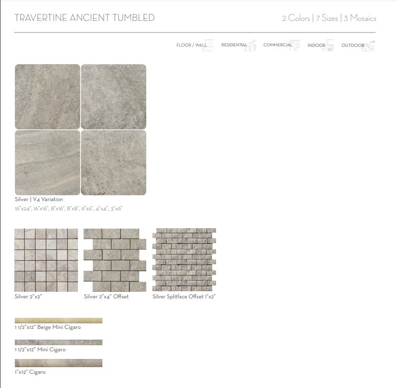 Emser TileTRAV ANCIENT TUMBLED - Emser Tile Hamlet Mini Splitface Philadelphia6" x 12"TRAV ANCIENT TUMBLED - Emser Tile