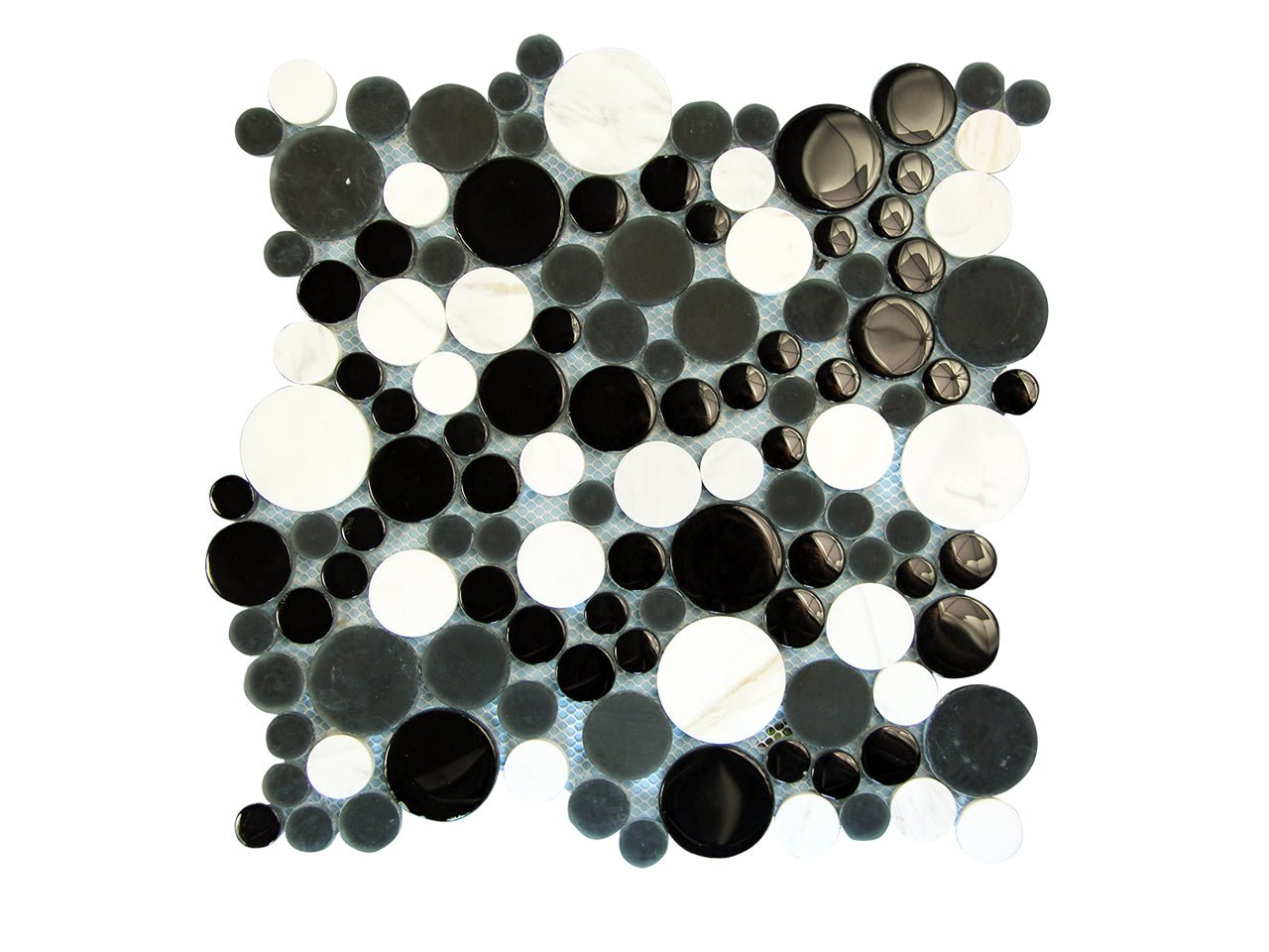 AkuaAkua Agata Circle 11" x 11.5" Mosaic Black & WhiteAkua Agata Circle 11" x 11.5" Mosaic