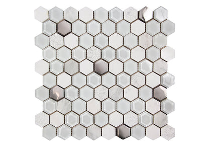 AkuaAkua Hexagone 12" x 12" Mosaic WhiteAkua Hexagone 12" x 12" Mosaic