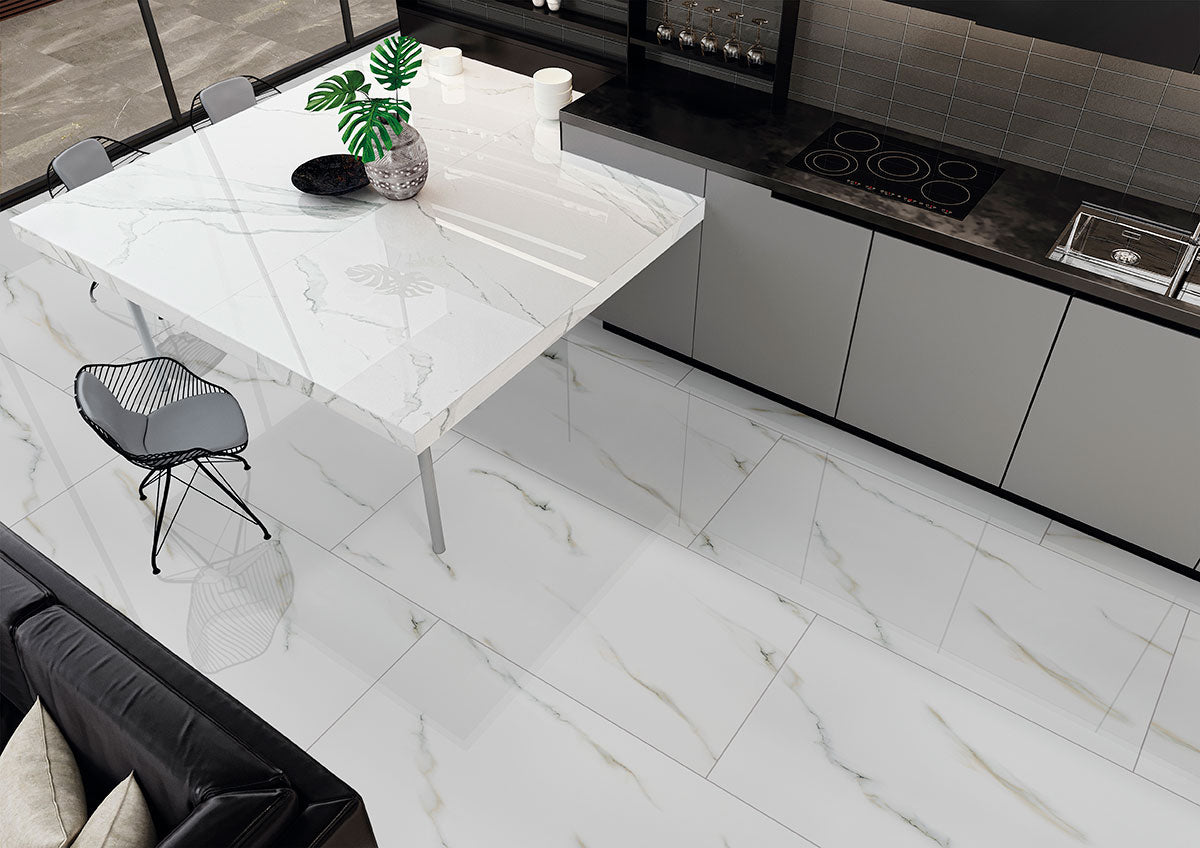 MSIAria Bianco Porcelain 24x24 Polished MSI Tile 0.31 Thickness Aria Bianco Porcelain 24x24 Polished MSI Tile 0.31 Thickness