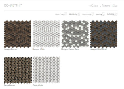 Emser TileCONFETTI II Bronze 12" x 12" Hexagon Mosaic - Emser Tile CONFETTI II Bronze 12" x 12" Hexagon Mosaic - Emser Tile